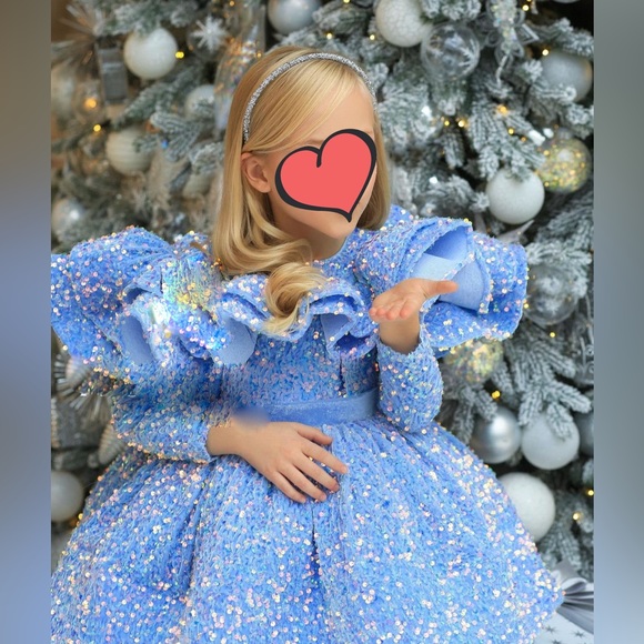 Hand made little girls high end Italian style couture dress